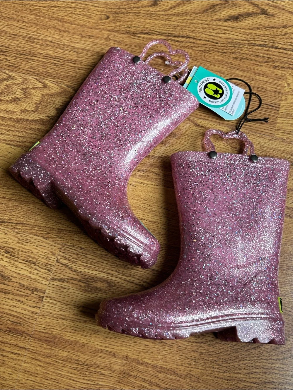 NWT Light Up Rain Boots Pink Glitter